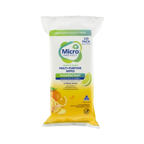 Micro Protect Multipurpose Wipes Citrus Spice 120 pack