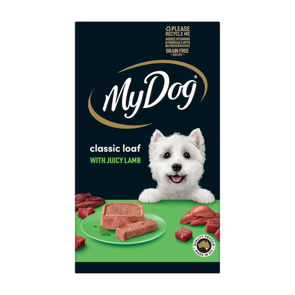 My Dog Wet Dog Food MY DOG ADULT WET DOG FOOD CLASSIC LOAF WITH JUICY LAMB 6X100G TRAYS 