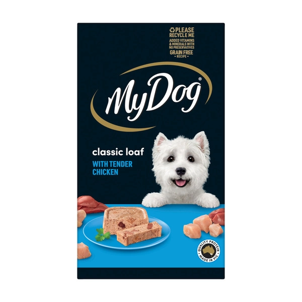 My Dog Wet Dog Food MY DOG ADULT WET DOG FOOD CLASSIC LOAF WITH TENDER CHICKEN 6X100G TRAYS 