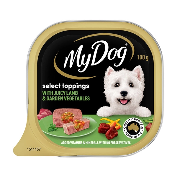 My Dog Select Toppings With Juicy Lamb & Garden Vegetables Adult Wet Dog Food 100g