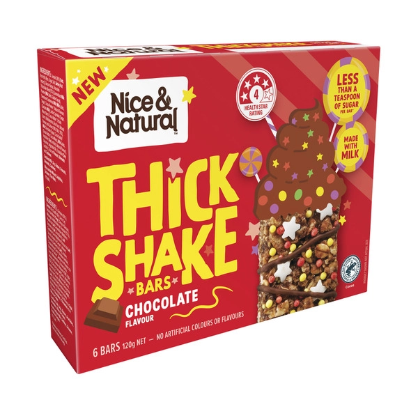 Nice & Natural Thickshake Bars Chocolate 6 Pack 120g