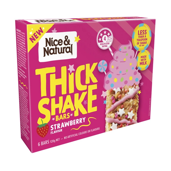 Nice & Natural Thickshake Bars Strawberry 6 Pack 120g