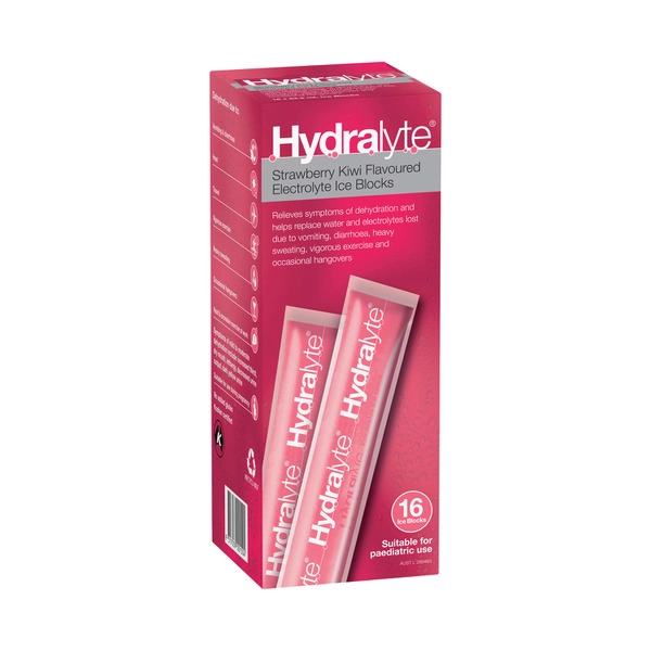 Hydralyte Ice Block Strawberry Kiwi Fruit 16 pack