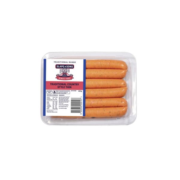 Slape & Sons Thin Country Style Sausages 480g