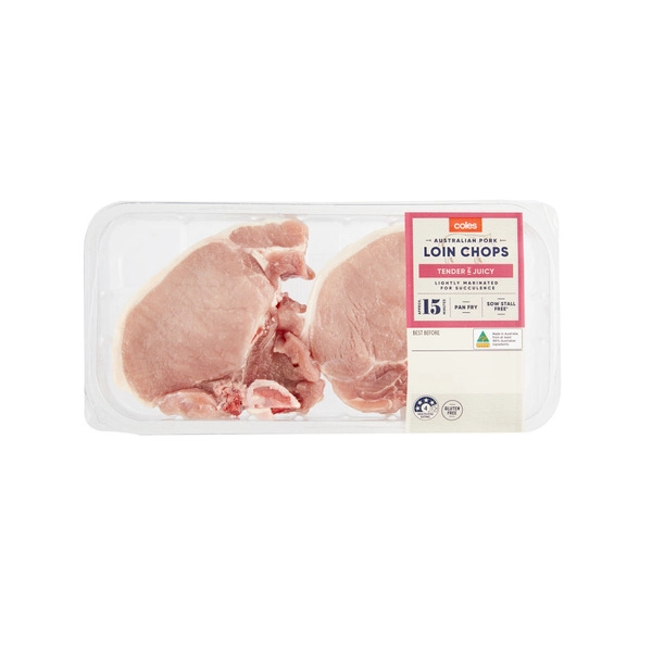 Coles Pork Loin Chops Lightly Marinated 450g