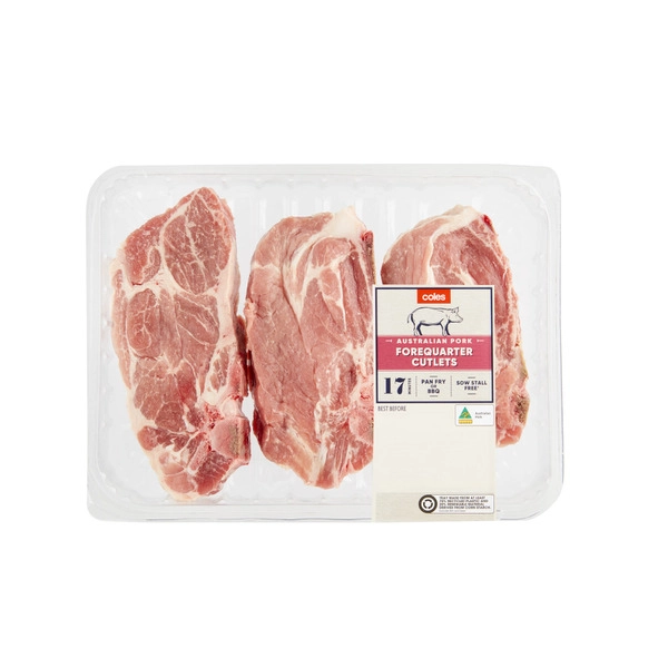 Coles Pork Forequarter Cutlets 800g