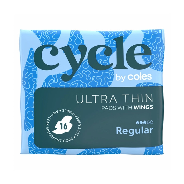 Cycle By Coles Pads Ultra Thin Regular Wings 16 pack