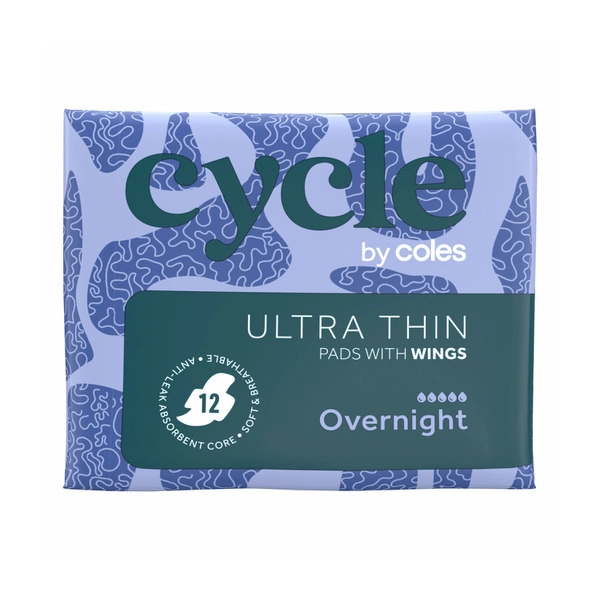 Cycle By Coles Pads Ultra Thin Night Wings 12 pack