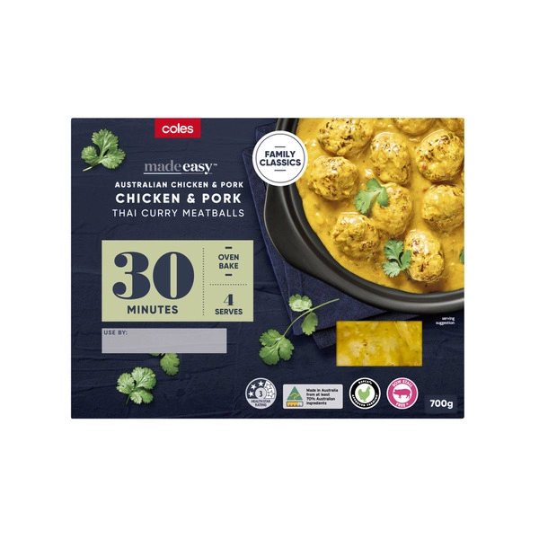 Coles Family Classics Chicken & Pork Thai Curry Meatballs 700g