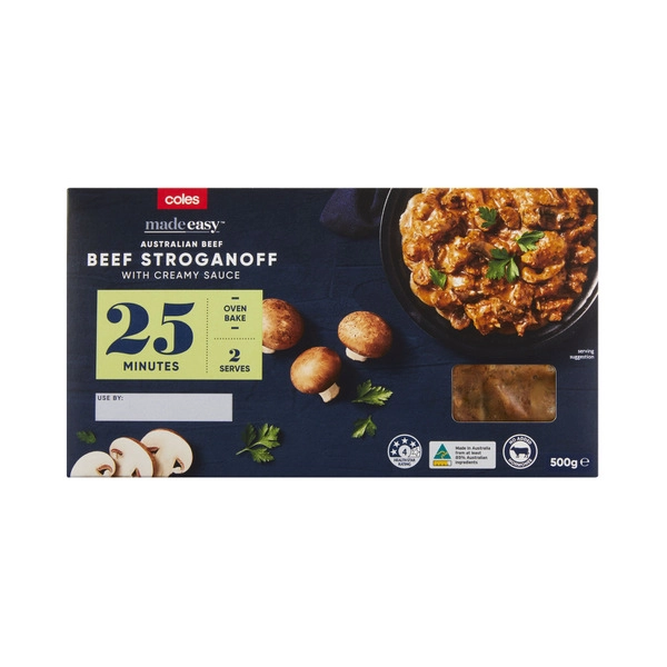 Coles Made Easy Beef Stroganoff With Creamy Sauce 500g