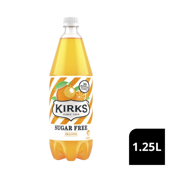 Kirks Sugar Free Orange KIRKS SOFT DRINK 1.25L:ORANGE:SUGAR FREE:1.25 LITRE 