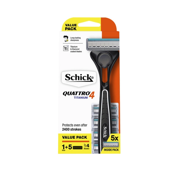 Schick Quattro Hybrid SCHICK QUATTRO HYBRID RAZOR KIT + 5 REFILLS 1 EACH 