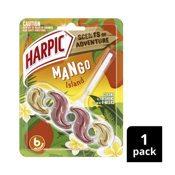 Harpic Scent of Adventure Mango Island Toilet Cleaner Block 1 each