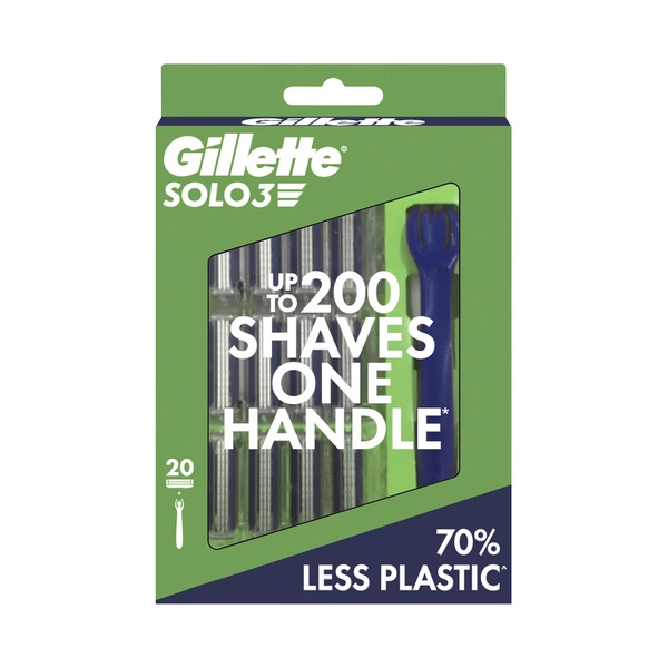 Gillette Solo 3 Men's Disposable Razor Blade 1 Handle + 20 Refills 1 each