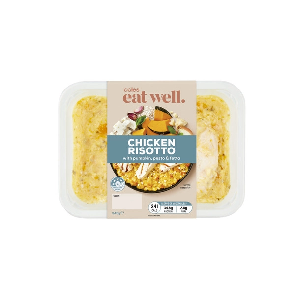 Coles Eat Well Chicken Risotto Pumpkin Pesto Fetta 345g