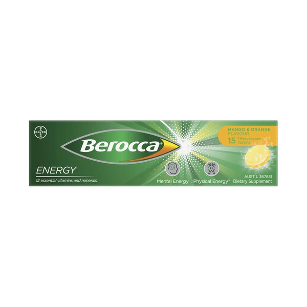 Berocca Energy Effervescent Orange & Mango 15 pack