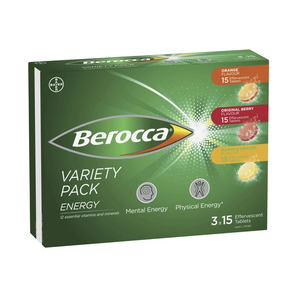 Berocca Energy Effervescent Variety Pack 45 pack