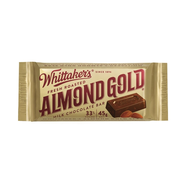 Whittaker's Fresh Roasted Almond Slab Milk Chocolate Bar 45g