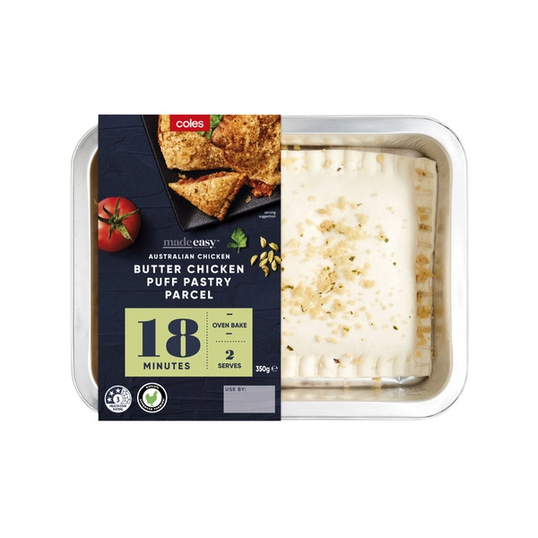 Coles Made Easy Butter Chicken Puff Pastry Parcel 350g