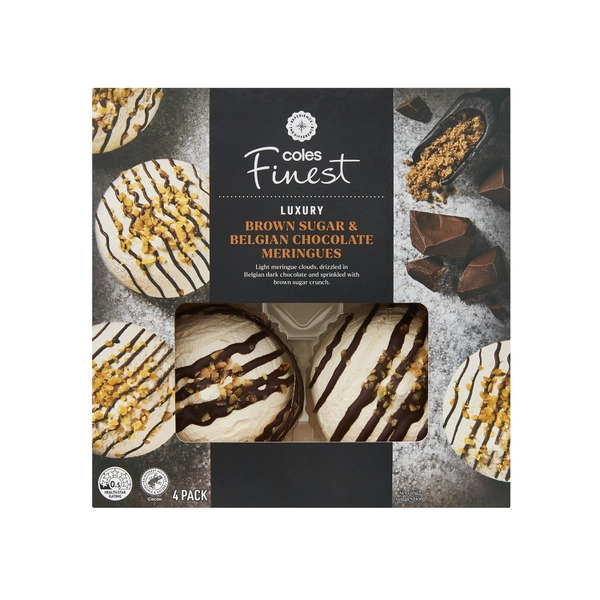 Coles Finest Brown Sugar & Belgian Chocolate Meringues 4 pack