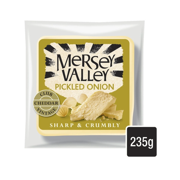 Mersey Valley Club Pickled Onion Cheddar Cheese 235g