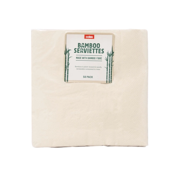 Coles Bamboo Lunch Serviettes 50 pack