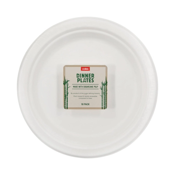 Coles Sugarcane Dinner Plates 10 pack