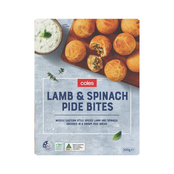 Coles Lamb & Spinach Pide Bites 200g