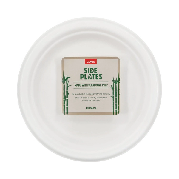 Coles Sugarcane Side Plates 10 pack