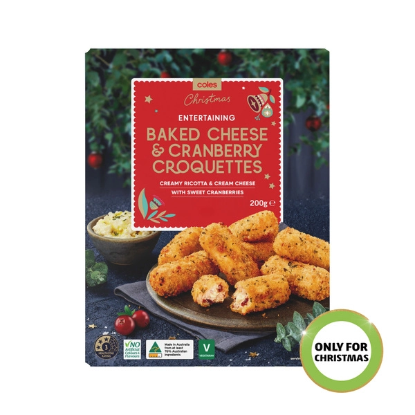 Coles Baked Cheese & Cranberry Croquettes 200g