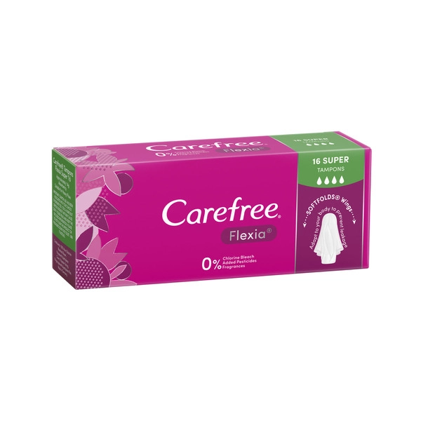 Carefree Flexia Super Tampons 16 pack