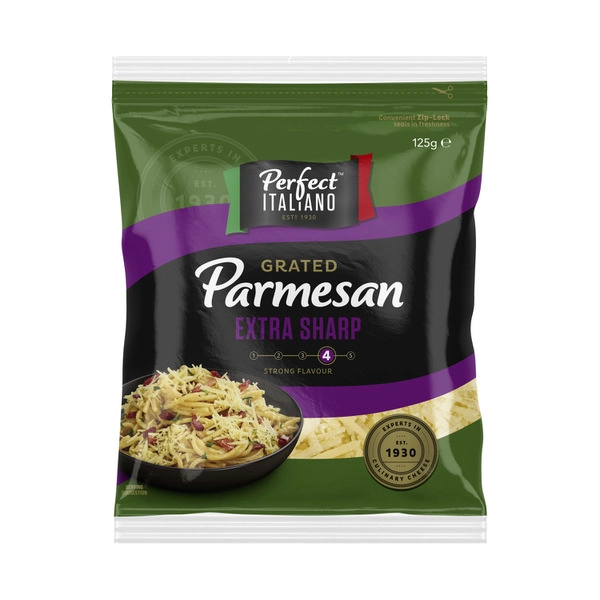 Perfect Italiano Cheese PERFECT ITALIANO CHEESE EXTRA SHARP GRATED PARMESAN 125G 