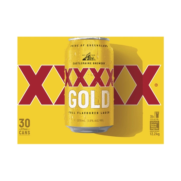 XXXX Gold Block Can 375mL 30 Pack