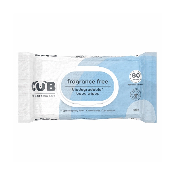 CUB Biodegradable Fragrance Free Baby Wipes 