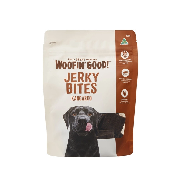 Woofin Good Jerky Bites Kangaroo Dog Treat 100g