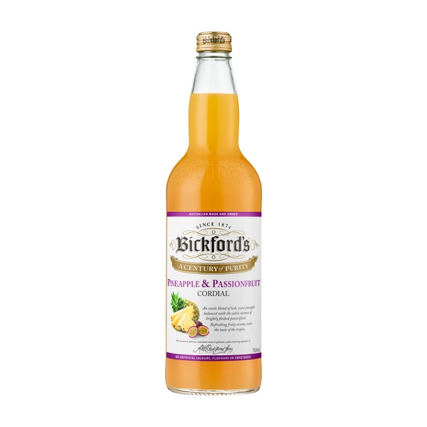 Bickfords Cordial Pineapple Passionfruit 750mL