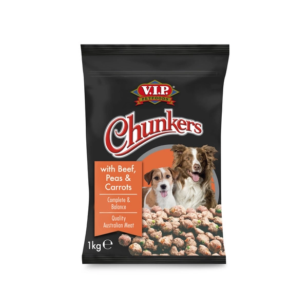 V.I.P Chunkers Adult Chilled Fresh Dog Food Meatballs Beef 1kg