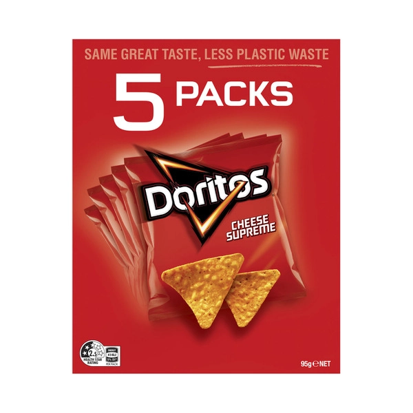 Doritos Corn Chips Cheese Supreme Multipack 95 Gram 5 pack