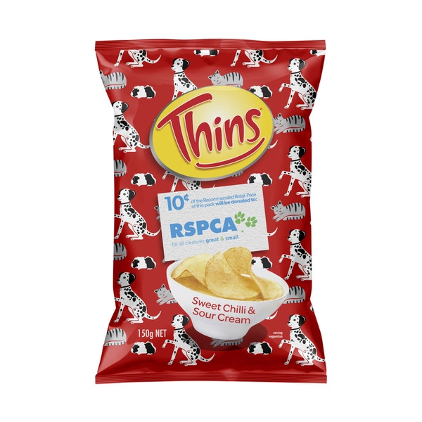 Thins Potato Chips Sweet Chilli Sour Cream 150g