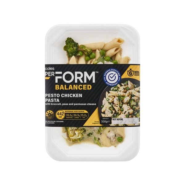 Coles Perform Balanced Pesto Chicken Pasta 330g