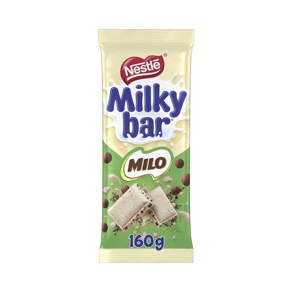 Nestle Milkybar MILKYBAR MILO WHITE CHOC BLOCK 160G 