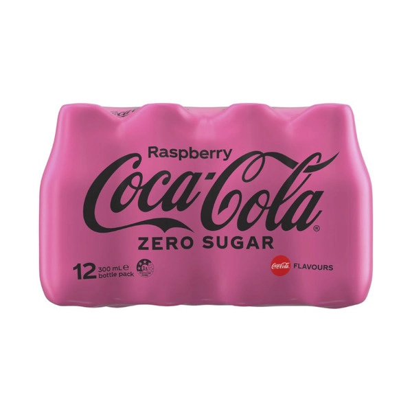 Coca-Cola Zero Sugar Raspberry Flavoured Soft Drink 12X300mL 12 pack