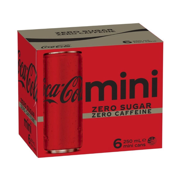 Coca-Cola Zero Caffeine Free Coke Soft Drink 6X250mL 6 pack