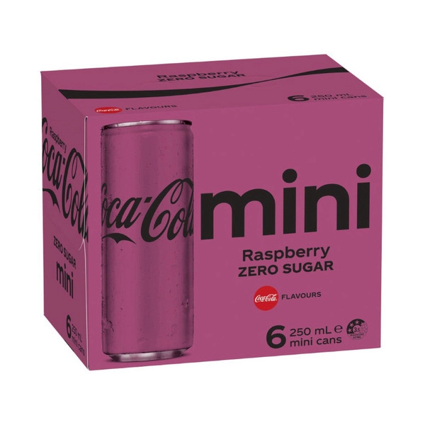 Coca-cola Zero Sugar CCA SOFT DRINK 6X250ML:COKE RASPBERRY:ZERO:6 PACK 