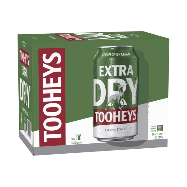 Tooheys Extra Dry Block Can 375mL 30 Pack