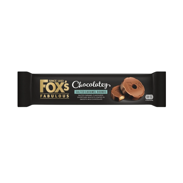 Fox's Chocolatey Rounds Biscuits Salted Caramel 130g