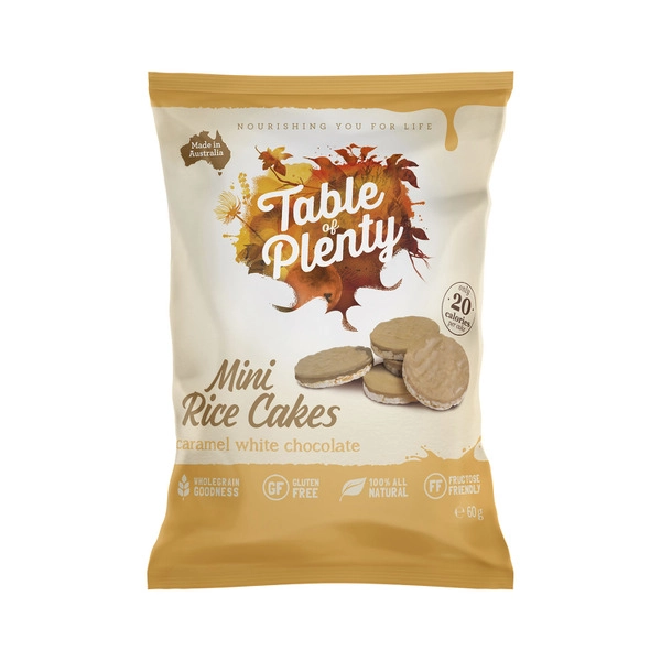 Table Of Plenty Sharepack Mini Rice Cakes White Chocolate Caramel 60g