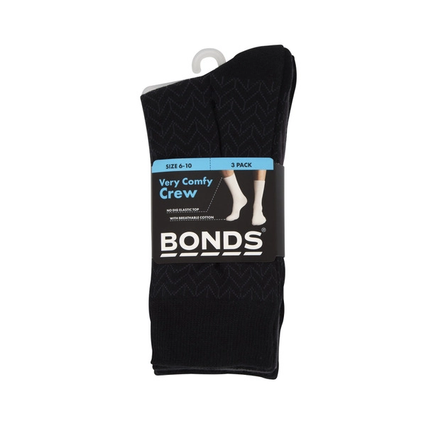 Bonds Mens Logo Business Crew Socks Assorted size 6-10 3 pack