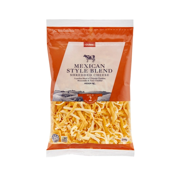 Coles Cheese Shredded Mexican Blend 250g