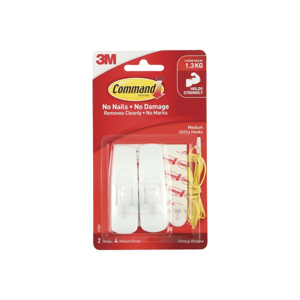 3M Command Medium Utility Hooks 2 pack